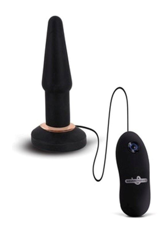 Seven Creations Apex Vibrating Butt Plug Black with Remote Control - - Anal Vibrators