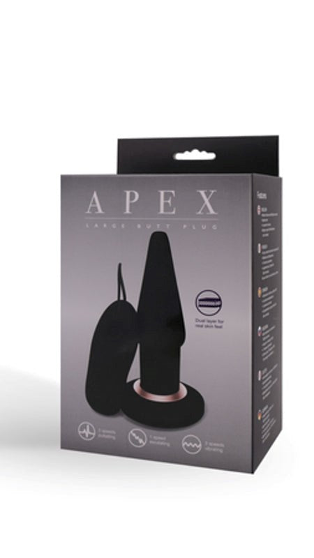 Seven Creations Apex Vibrating Butt Plug Black with Remote Control - - Anal Vibrators