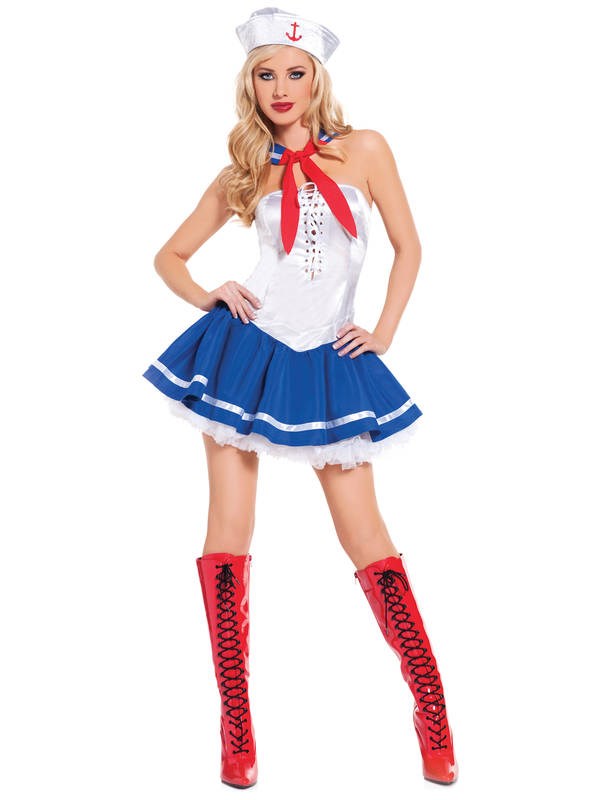 Seven til Midnight Baby Blue Costume Sailor Roleplay Outfit - - Fancy Dress Ups