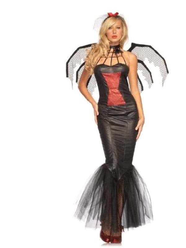 Leg Avenue Black Widow Beauty Costume Polyester Spandex Bodysuit - - Fancy Dress Ups