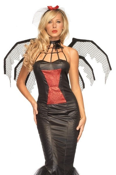Leg Avenue Black Widow Beauty Costume Polyester Spandex Bodysuit - - Fancy Dress Ups