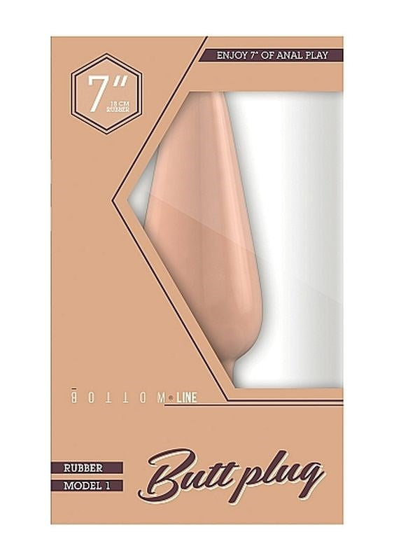 Shots Toys Bottom Line Rubber Butt Plug Flesh Model 1 Waterproof Suction Cup - - Butt Plugs