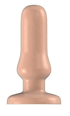 Shots Toys Bottom Line Rubber Butt Plug Flesh Model 4 Suction Cup Base - - Butt Plugs