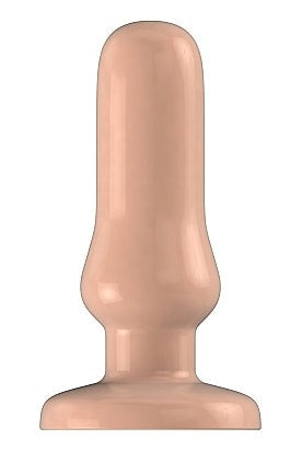 Shots Toys Bottom Line Rubber Butt Plug Flesh Model 4 Suction Cup Base - - Butt Plugs