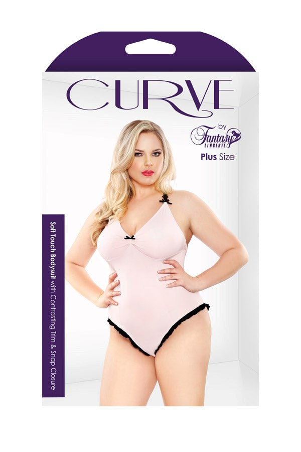 Fantasy Lingerie Curve Soft Touch Bodysuit With Snap Closure Plus Size - - Teddies and Bodysuits