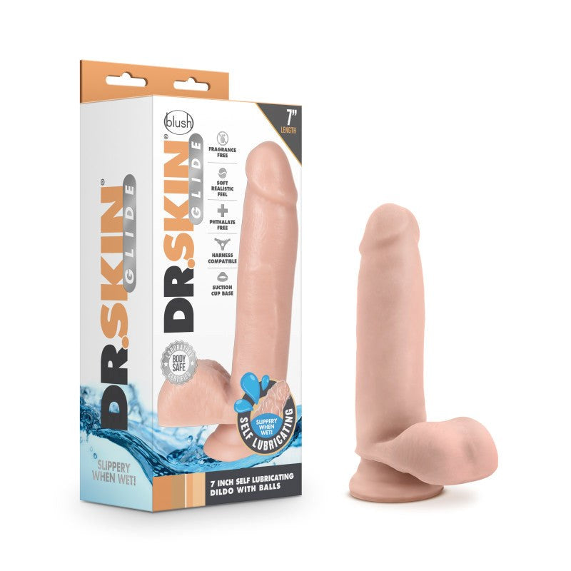 Blush Novelties Dr. Skin Glide Self Lubricating Dildo with Water Activation - - Realistic Dildos