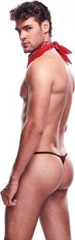 Envy Menswear Giddy Up Cowboy Set 2 piece Fringed Loincloth Roleplay - - Jocks and G-Strings