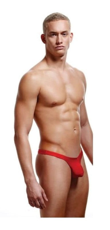 Envy Menswear Low Rise Thong E034 Red Premium Comfort Design - - Jocks and G-Strings