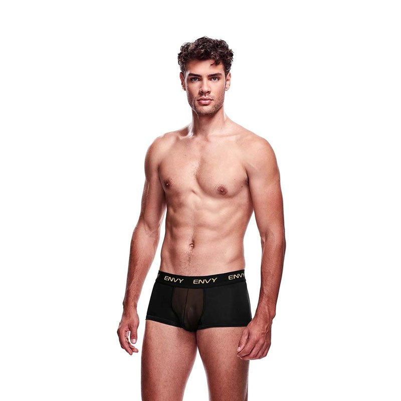 Envy Menswear Mesh Short Boxer Black Premium Mesh Design - - Mens Briefs And Boxers