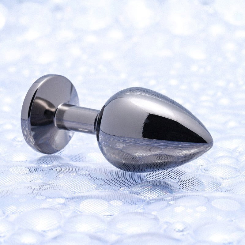 Evolved Black Gem Anal Plug with Temperature Responsive Aluminum Design - - Butt Plugs