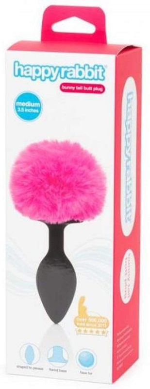 Love Honey Happy Rabbit Pink Bunny Tail Plug for Anal Play and Role Play - - Butt Plugs