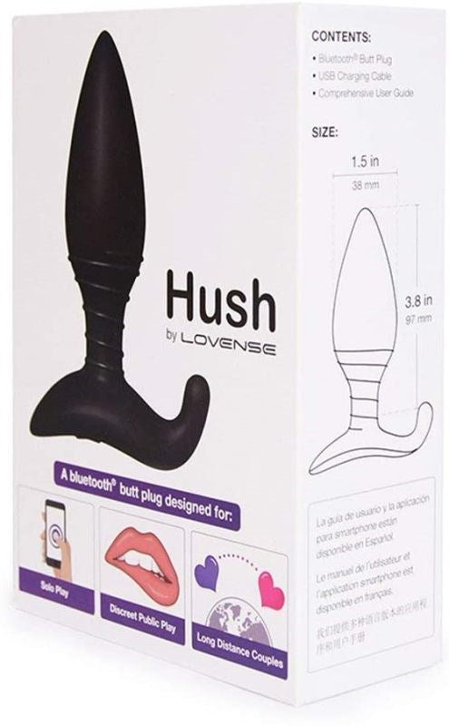 Lovense Hush Bluetooth Compatible Vibrating Anal Plug with App Control - - Remote Control Vibrators