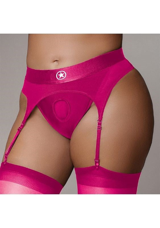Shots Toys Ouch! Intimate Pleasure Strap On Thong Pink Vibrating Harness - - Strap On Sextoys