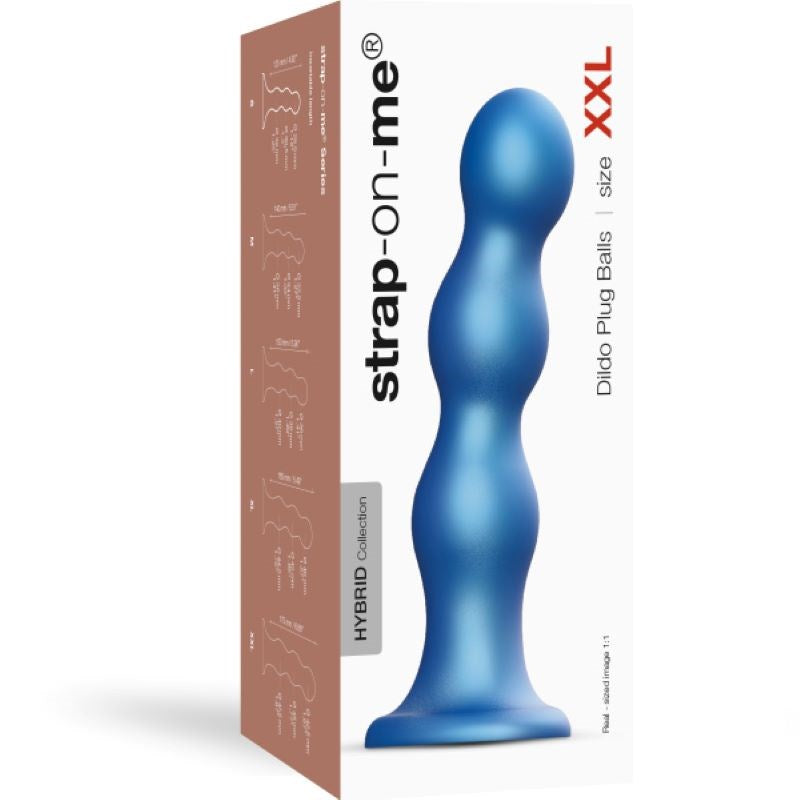 strap on me Versatile Dildo Plug Balls Metallic Blue Delight - - Strap On Sextoys