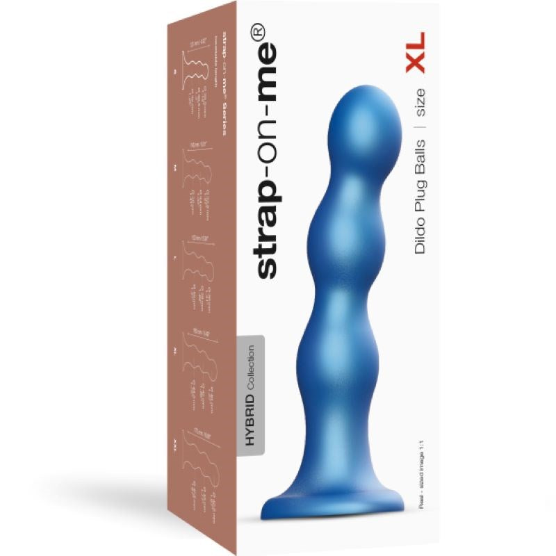 strap on me Versatile Dildo Plug Balls Metallic Blue Delight - - Strap On Sextoys