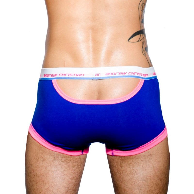 Andrew Christian Tighty Whitie Punked Cresent Boxer Royal with Peep Window - - Jocks and G-Strings