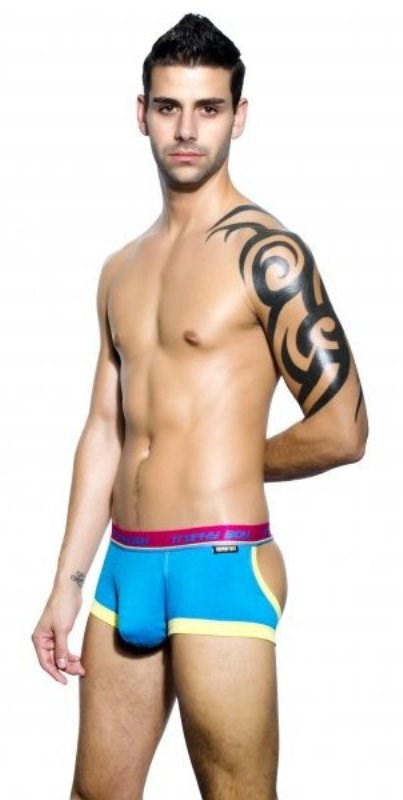 Andrew Christian Trophy Boy Comfort Boxer Turquoise with Enhanced Pouch - - Jocks and G-Strings