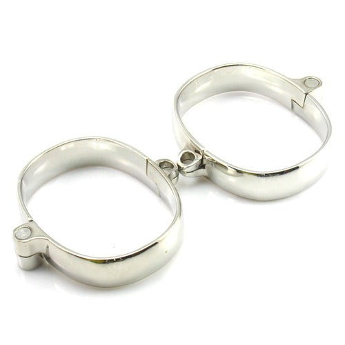 Unisex Luxury Dungeon Irons Cuffs With Chain - - Cuffs and Restraints