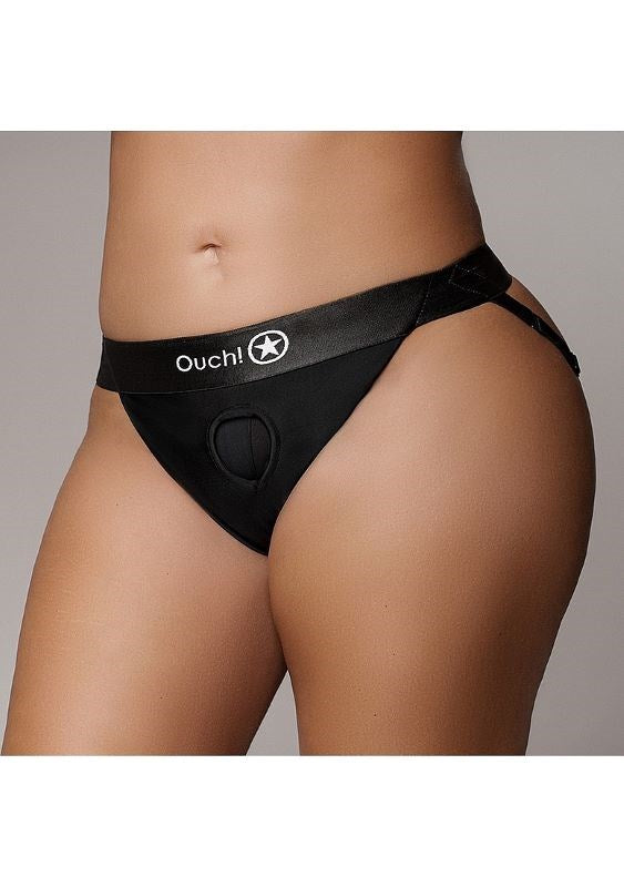 Shots Toys Pleasure Enhancing Vibrating Strap On Panty Harness Black Remote - - Strap On Sextoys