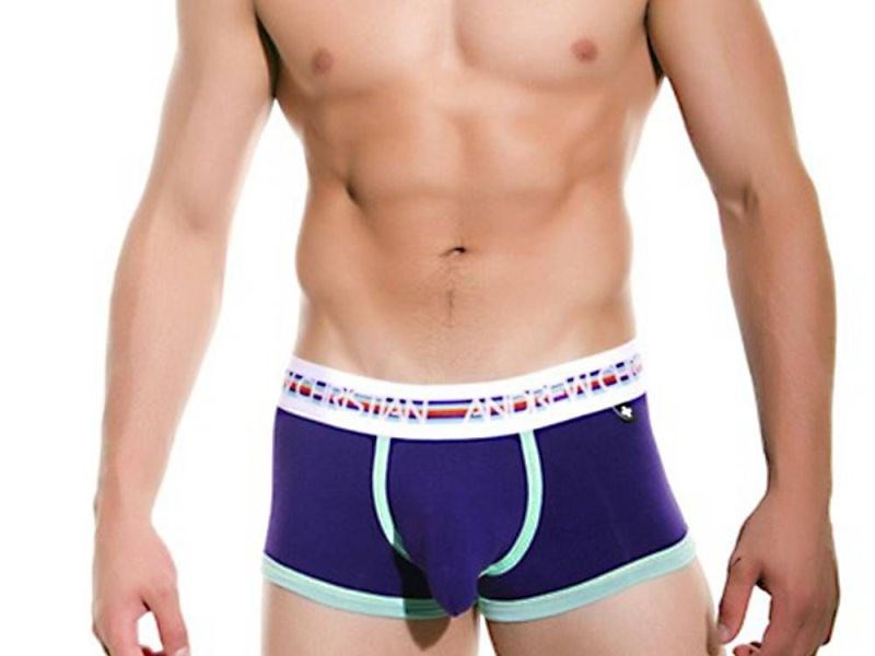 Andrew Christian Vivid Fuse Boxer w/ Show It Purple with Frontal Enhancement - - Mens Briefs And Boxers