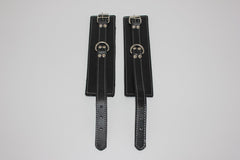 Abbey Leather Buckle Black Wrist Restraints - - Cuffs and Restraints
