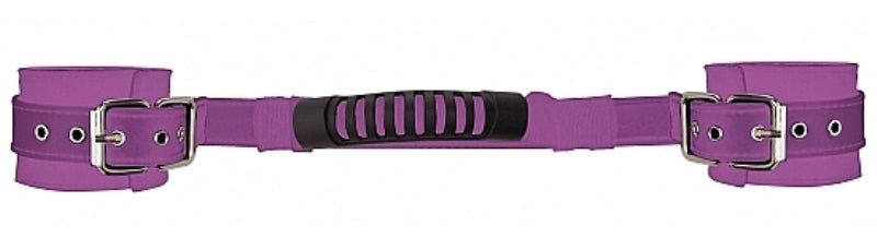 Shots Toys Adjustable Leather Handcuffs Purple Premium Bondage Restraints - - Cuffs and Restraints