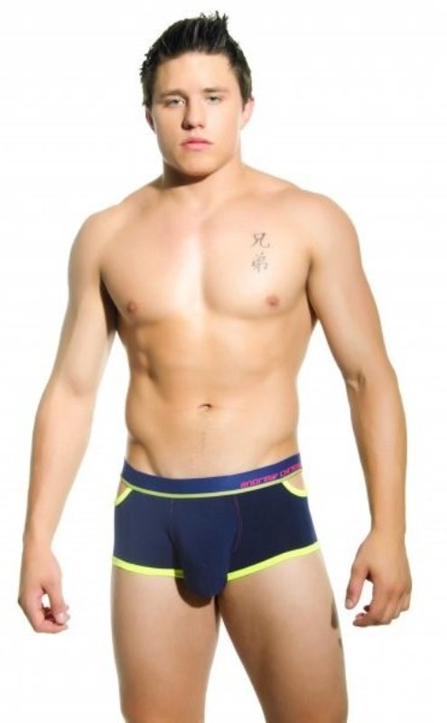Andrew Christian Almost Naked Quirk Boxer Navy S with Side Cutouts - - Jocks and G-Strings