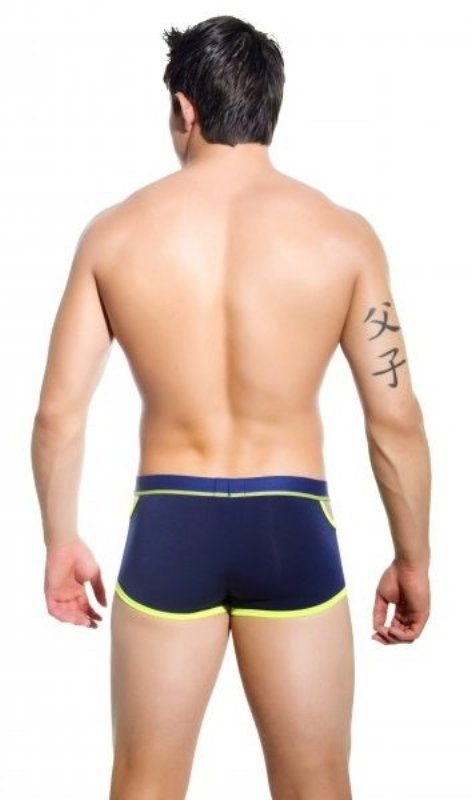 Andrew Christian Almost Naked Quirk Boxer Navy S with Side Cutouts - - Jocks and G-Strings