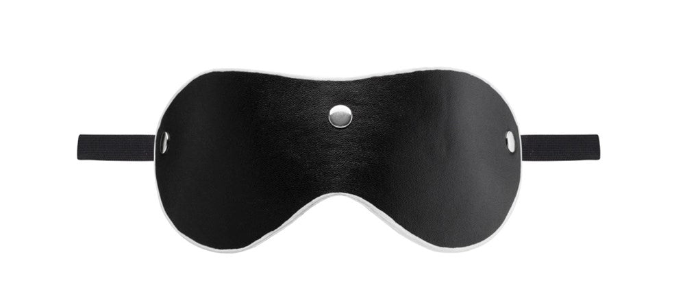 Shots Toys Bad Romance Leather Eye Mask with Elastic Strap for Sensory Play - - Masks And Blindfolds