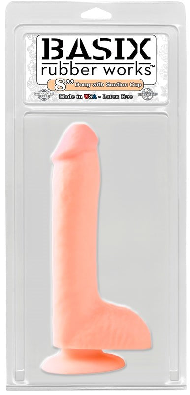 Pipedream Basix 8 Inch Suction Cup Realistic Dong Flesh Hands Free Dildo - - Realistic Dildos