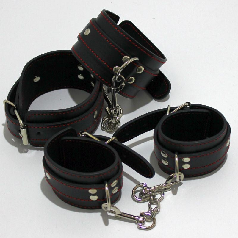 BDStyle Black Bondage Wrist and Ankle Restraints - - Cuffs and Restraints