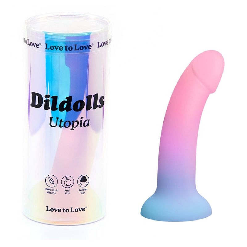 Love To Love Dildolls Liquid Silicone Dildo with Curved Design - - Realistic Dildos
