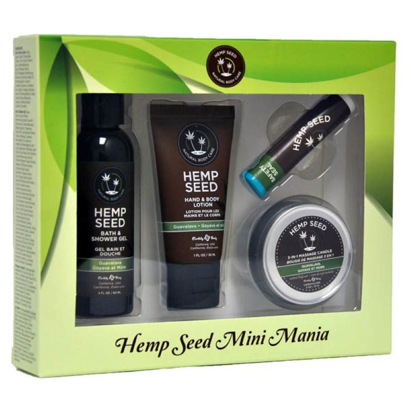 Earthly Body Hemp Seed Mini Mania Travel Skincare Kit with Hemp Oil - - Sex Pheromones and Perfumes