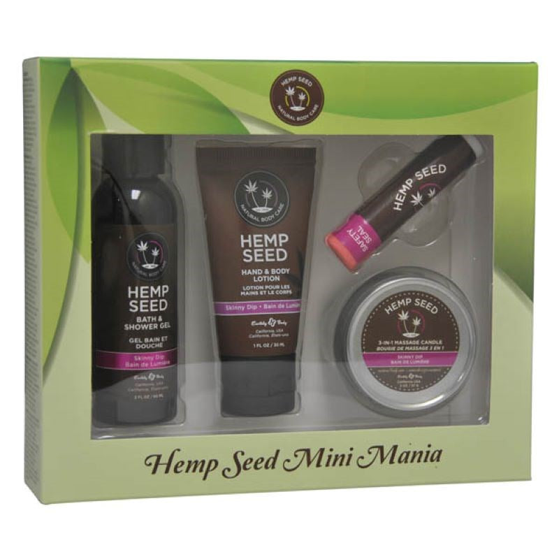 Earthly Body Hemp Seed Mini Mania Travel Skincare Kit with Hemp Oil - - Sex Pheromones and Perfumes