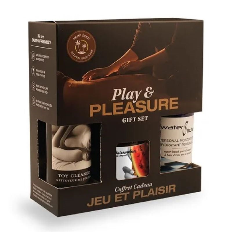 Earthly Body Hemp Seed Play & Pleasure Gift Set Massage Candle Lubricant - - Sex Pheromones and Perfumes