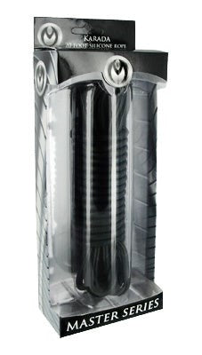 XR Brands Karada Silicone Bonding Rope 20 Feet Black Premium Bondage Rope - - Cuffs and Restraints