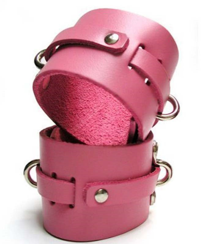 The Stockroom KinkLab Bound Leather Ankle Cuffs Premium Restraint System - - Cuffs and Restraints