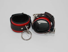 Netherworld Restraints Wrist Cuffs Black and Red Leather - - Cuffs and Restraints