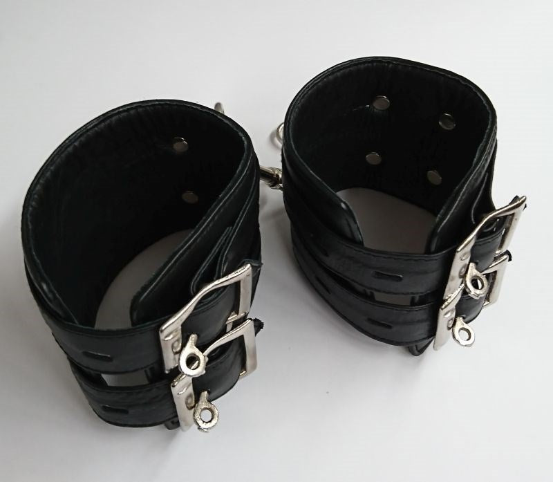 NY Bondage Club Leather Ankle Cuffs - - Cuffs and Restraints