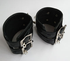 NY Bondage Club Leather Ankle Cuffs - - Cuffs and Restraints