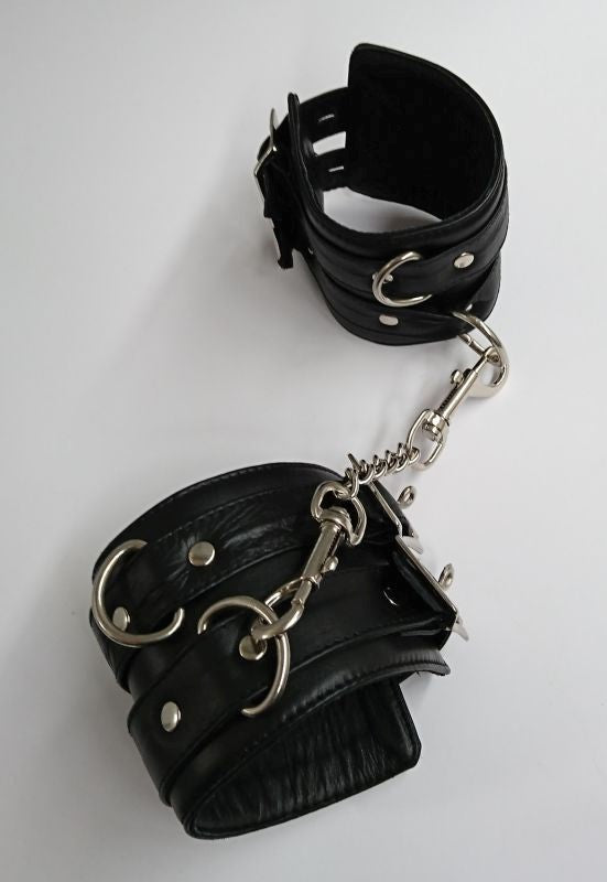 NY Bondage Club Leather Ankle Cuffs - - Cuffs and Restraints