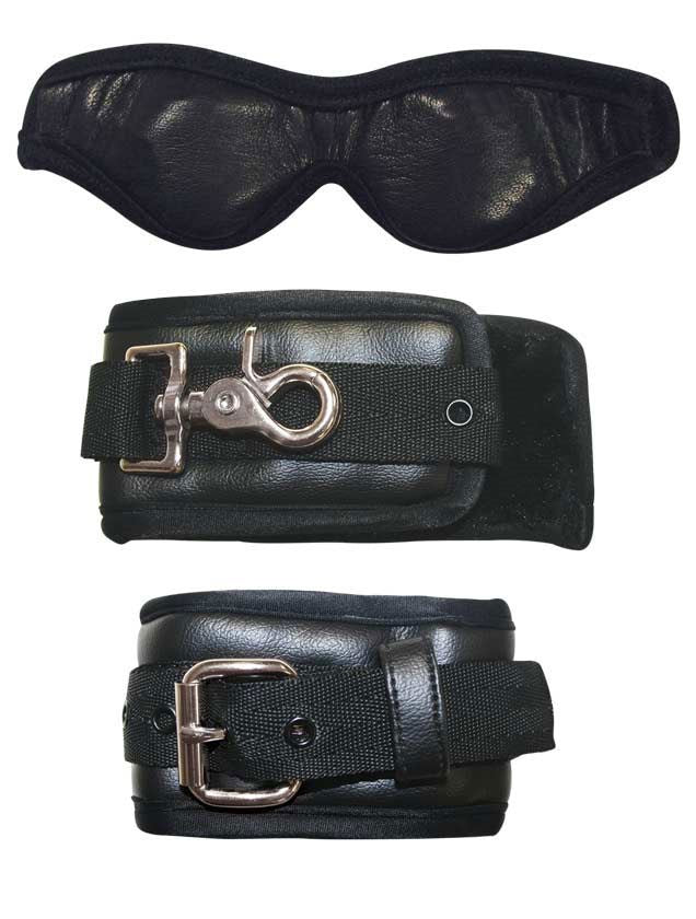 Sportsheets Luxurious Bondage Kit Sensual Cuffs and Blindfold Set Quick Release - - Bondage Kits