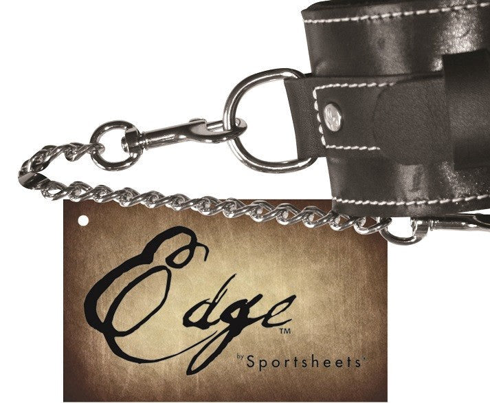Sportsheets Edge Leather Ankle Restraints Premium Bondage with Comfort - - Cuffs and Restraints