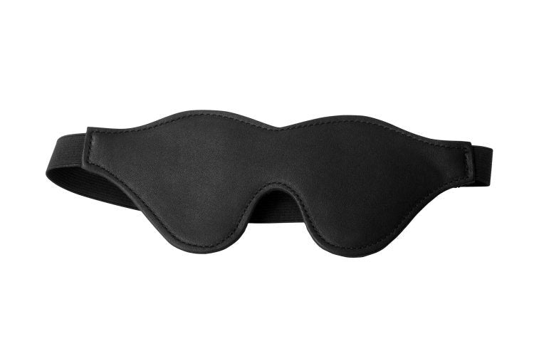 XR Brands Strict Black Fleece Lined Blindfold Black Premium Sensory Deprivation - - Masks And Blindfolds