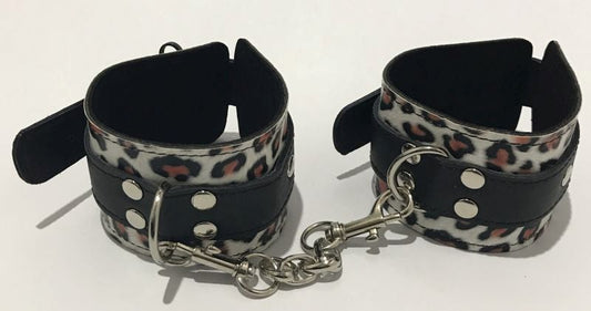 Wild Leopard Print Wrist Cuffs - - Cuffs and Restraints
