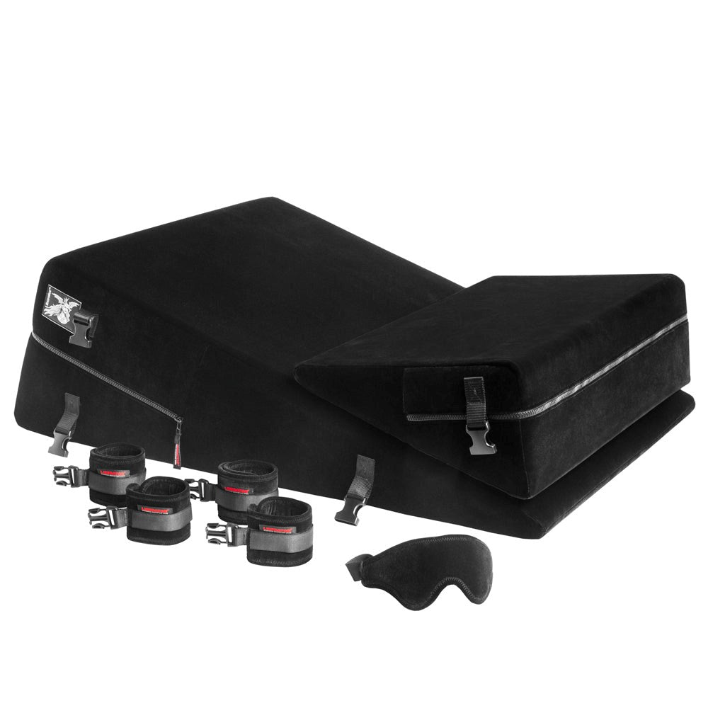 Liberator Black Label Wedge Ramp Combo Black with Restraint Options - - Sex Furniture