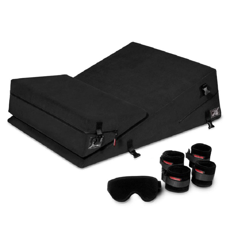 Liberator Black Label Wedge Ramp Combo Black with Restraint Options - - Sex Furniture