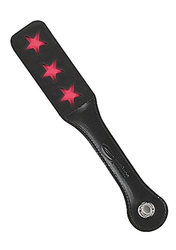 Sportsheets 12 Inch Leather Stars Impression Paddle High Quality Leather - - Paddles And Slappers