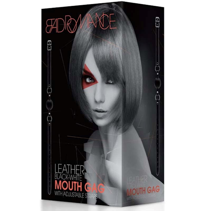 Shots Toys Bad Romance Leather Mouth Gag with Adjustable Straps - - Bondage Gags and Bits
