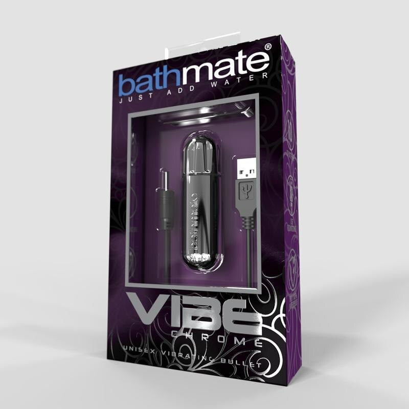 Bathmate VIBE Waterproof Bullet Vibrator Chrome IPX7 Rated Rechargeable - - Bullet Vibrators